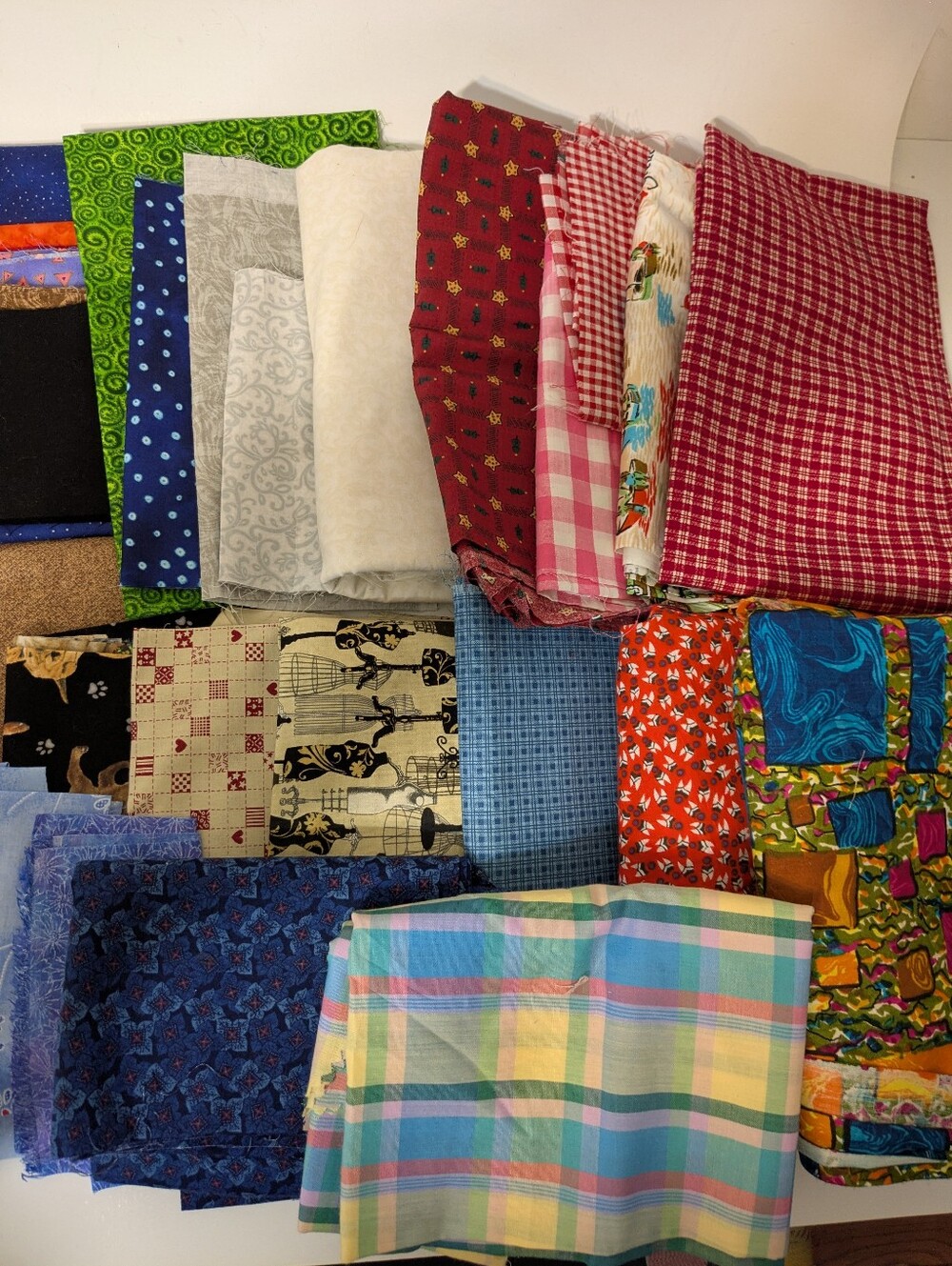 Big Lot of Fabric Remnants - Quilting, Colourful, All Sizes!